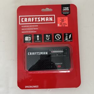 CRAFTSMAN Rechargeable Weather Radio AM/FM NOAA Alert Solar Hand Crank Flashligh